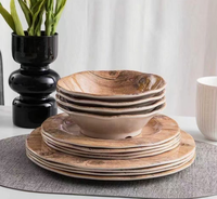 Moderne Scandinave Simple Jetable Écologique Passe Au Lave-Vaisselle Solide En Mélamine Ensemble De Vaisselle Plat Bol À Fruits Ensembles De Vaisselle
