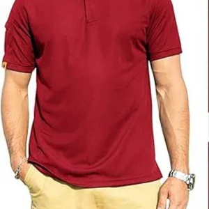 Polo de punto azul cómodo para hombre, diseño único con color liso, ropa casual, venta al por mayor, ideal para tenis. - Product Image 3