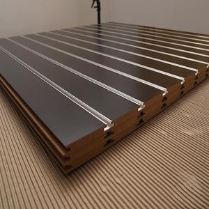 फैक्टरी प्लाईवुड सजावट Fibreboard हरी <span class=keywords><strong>Mdf</strong></span> बोर्ड हवा का झोंका दीवार <span class=keywords><strong>MDF</strong></span> वापस प्रदर्शन Slatwall पैनल - Product Image 4