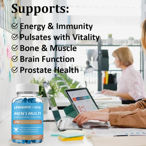 Liforth gmp multitamin גברים gummies מתילציה ויטמינים c d3 k2 <span class=keywords><strong>b</strong></span> אבץ סידן מגנזיום ליקופן ליפוזומלי אומגה - Product Image 4