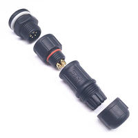 Connecteur d'alimentation industriel mâle/femelle en plastique étanche série 2 3 4 broches, type vis M12, IP68, pour éclairage par câble