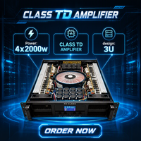 Amplificateur de puissance professionnel 4 canaux classe TD 4x2000W pour subwoofer, amplificateur stéréo, équipement audio/amplificateurs/haut-parleurs