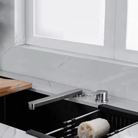 Robinet de cuisine monocommande en acier inoxydable 304 au design moderne, mitigeur dissimulé à deux trous pour salle de bain
