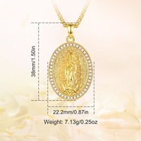 Merryshine Amulette Religieuse Sacré Catholique Protection Cadeaux Vintage Vierge Marie Pendentif Bijoux Catholiques pour Hommes