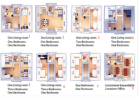 Maison extensible à 3 chambres - Maisons conteneurs pliables de 40 pieds, design modulaire préfabriqué moderne et finitions de luxe