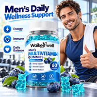 Complément alimentaire végétalien pour hommes : Gommes multivitaminées pour adultes, marque privée, pour l'énergie, le soutien immunitaire, avec Vitamines A, C, D, E, B12 et Zinc