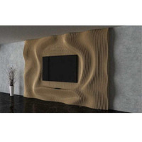Décoration murale en bois 3D personnalisée pour la réception de bureau, 20 ans de fabrication, art mural paramétrique avec logo