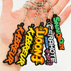 Porte-clés en PVC souple imprimé en offset 2D, motif personnalisé, pendentif en caoutchouc, breloque pour sac d'école, cadeau d'anniversaire - Product Image 3