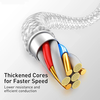Cable USB de Nailon Trenzado para iPhone, Cable de Carga Tipo C, Cable Micro
