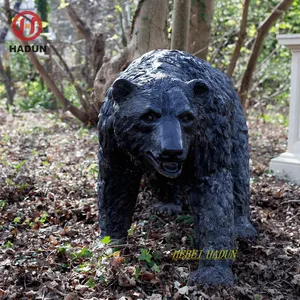 Statua a grandezza naturale dell'orso del bronzo di Grizzly di Roaring dell'ottone di rame del giardino all'aperto
