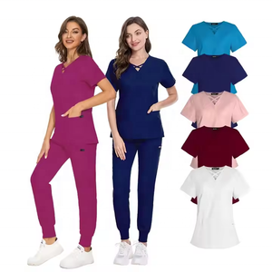 Venta al por mayor de la fábrica de moda barata del diseño del cuello de las mujeres de la mejor calidad uniformes quirúrgicos personalizados conjuntos de enfermera - Product Image 5