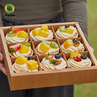 Neuf compartiments couvercle Transparent pique-nique boîte à lunch de qualité alimentaire conteneur à emporter pour dates Desserts biscuits collations