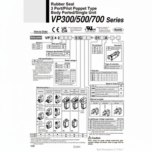 VP542-5LZ1-02A d'électrovanne pneumatique SMC pour applications de contrôle - Product Image 1