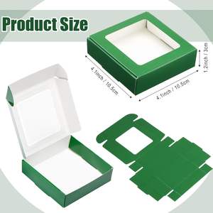 Cajas de Papel Kraft Verde Oscuro con Ventana <span class=keywords><strong>para</strong></span> Dulces, Cajas Pequeñas <span class=keywords><strong>para</strong></span> Regalos, Porta Jabones, Mini Cajas <span class=keywords><strong>para</strong></span> Regalos <span class=keywords><strong>para</strong></span> Panadería y Chocolate - Product Image 3