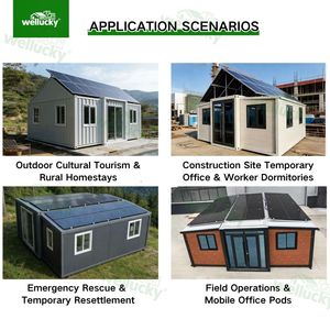 <span class=keywords><strong>Maison</strong></span> modulaire préfabriquée WELLUCKY, <span class=keywords><strong>maison</strong></span> conteneur extensible, hôtel de villégiature, camping, <span class=keywords><strong>maison</strong></span> conteneur à panneaux solaires - Product Image 2