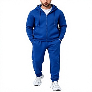 Survêtement à capuche bleu marine pour homme, manches longues, imprimé, décontracté, avec poches latérales, fermeture à cordon, coupe classique, été 2 1 - Product Image 2