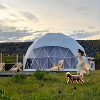 Extérieur étanche 8m 6m Euro Luxury Glamping Family Dome House Tentes pour 2-5 personnes