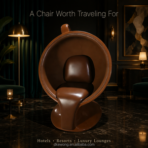 Sillón de fibra de vidrio con forma de taza de café Y076, con cojín de cuero acolchado, silla decorativa creativa para decoración de cafeterías. - Product Image 5
