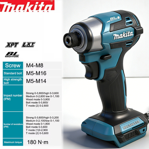 Destornillador Eléctrico Ergonómico Ligero, Equipo de Montaje para Espacios Reducidos, Mantenimiento, Atornillador de Impacto Inalámbrico <span class=keywords><strong>Makita</strong></span> de 18V con Batería de Iones de Litio - Product Image 4
