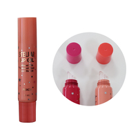 Tube souple vide en PE de 14 ml pour huile à lèvres, avec bouchon à vis de couleur assortie et embout applicateur en silicone, pour marques de beauté (vente en gros)