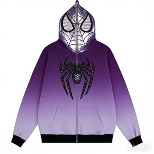 <span class=keywords><strong>Felpa</strong></span> <span class=keywords><strong>con</strong></span> <span class=keywords><strong>Cappuccio</strong></span> Spider-Man Pull-up <span class=keywords><strong>con</strong></span> Stampa DTG, Zip e Lavaggio Stone Washed, Personalizzabile <span class=keywords><strong>con</strong></span> Logo - Product Image 2
