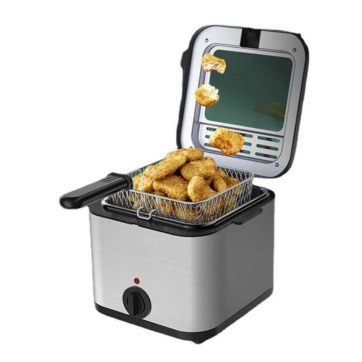 Nou sosire Friteuza cu imersie Cos detasabil Friteuza electrica cu temperatura reglabila cu capac pentru aparatele de uz casnic