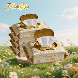 J.CongBo Free Sample Custom Organic Water Wet <strong>Wipes</strong> One-Time Cleaning Wet <strong>Wipes</strong> 80 Pieces/Bag - Product Image 2
