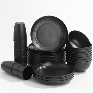 Juego de vajilla de paja de trigo, 32 piezas, platos de 25 cm y 20 cm, tazones de 15 cm, tazas, vajilla redonda biodegradable para uso diario en el hogar - Product Image 4