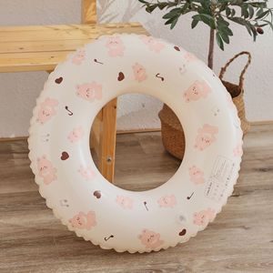 Children's <b>Inflatable</b> Swimming Ring With Handle Cartoon Bear Pattern For <b>Pool</b> Water Park Use - Product Image 3