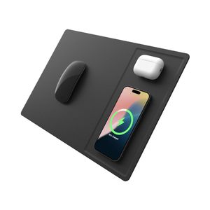 Alfombrilla de Carga Inalámbrica para Ratón de PC y Portátil, Accesorio de Oficina de Cuero PU de Carga Rápida, Gran Venta - Product Image 1