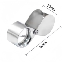 10X Optical Metal Magnifying Glass Folding Handheld Jewellery Loupe with 21mm Lens A5 Size-Gift for Jeweler
