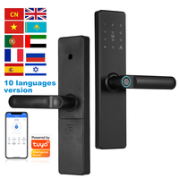 Vente en gros TTlock Smart Home Serrure de porte en aluminium Déverrouillage par empreinte digitale et carte à code Application personnalisée Smartphone Options de stockage de données dans le cloud