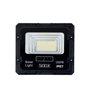 Solar <b>LED</b> Flood <b>Light</b> 100W IP65 Daylight 5000K COB Aluminum Body Surface Mounted Outdoor Garden Lighting CE Certified Remote - Product Image 1