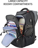 Élégant sac à dos de voyage pour ordinateur portable de 17.3 pouces poches RFID sac d'affaires Oxford Softback étanche avec USB pour sac à dos universitaire