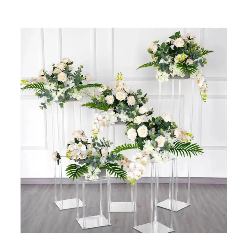 clear wedding centerpieMarriage Decorations Supplies Tabletop Decor Clear Display Rack Crystal Stage Pillar Acrylic Flower Stand