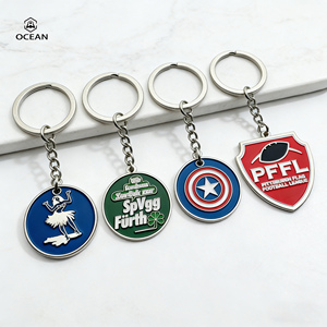 Portachiavi in Metallo Personalizzato di Alta Qualità con Ciondolo Rotondo in Smalto Duro, Portachiavi Souvenir con Logo - Product Image 2