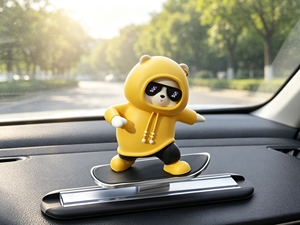Ornement de tableau de bord de voiture en résine personnalisé, figurine de panda surfeur en dessin animé faite à la main, 10 cm, décoration intérieure de véhicule mignonne, cadeau - Product Image 6