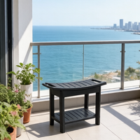 Meubles de jardin en plastique haute densité, style minimaliste moderne, résistants aux intempéries et aux UV, table d'appoint de patio en plastique