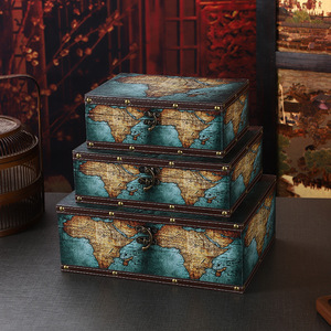 Retro European Style Wooden <b>Storage</b> <b>Box</b> Stackable With Lid Desktop Decorative Organizer For Living Room Bedroom Study Jewelry - Product Image 1