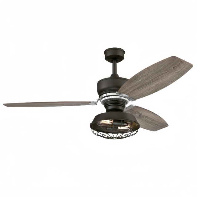 54" Industrial Small Ceiling Fan with Light and Remote Control Black Vintage Farmhouse Chandelier Bar Restaurant Ceiling Fan