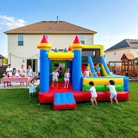 Structure gonflable commerciale robuste en PVC avec toboggan et château sauteur pour événements et locations pour enfants