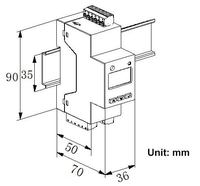 Compteur d'énergie sans fil monophasé Acrel ADW310 avec RS485/WiFi/4G/Lora, précision de classe 1, courant maximal de 100A, montage sur rail DIN