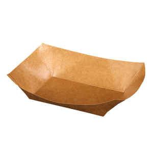 Contenedor de papel biodegradable con forma de barco para embalaje de alimentos Bandeja de comida desechable resistente Barco de papel para comida para restaurante - Product Image 5