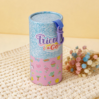 Tube en papier personnalisé avec motif de dessin animé mignon, emballage portable avec crochet, pour papeterie pour enfants, bonbons, cadeaux, boîte en papier