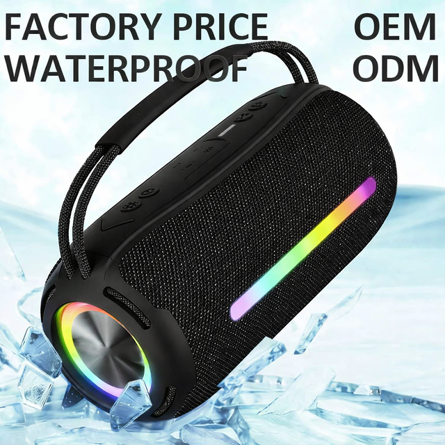 Wireless RGB LED  IPX6 Waterproof BT TWS for Boombox Stereo Sound Speakers Outdoor Sports Music Box