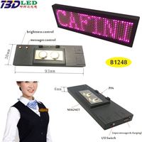 Insignia de nombre LED luminosa, placa de nombre LED magnética, insignia de Pin LED, USB, PC, portátil, desplazamiento programable, mensajes personalizados, etiqueta de nombre LED