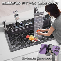 Offre Spéciale noir affichage de la température robinet intelligent tirer vers le bas pulvérisateur cascade robinets d'évier de cuisine