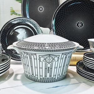 Cheap Fine Bone China Luxury Ceramic Dinnerware Set Nordic Design <b>Decorative</b> Porcelain <b>Plates</b> <b>for</b> 6 Person Weddings and Dinners - Product Image 2