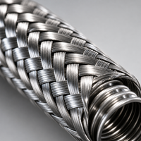 Tuyau flexible d'échappement en acier inoxydable avec bride triangulaire à 3 boulons et tube d'extension pour réparation automobile.