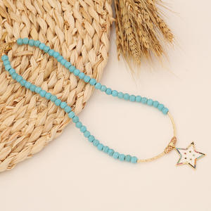 Nouveau collier pendentif étoile à cinq branches et coeur bohème à la mode cristal octagramme bijoux en acier inoxydable - Product Image 4